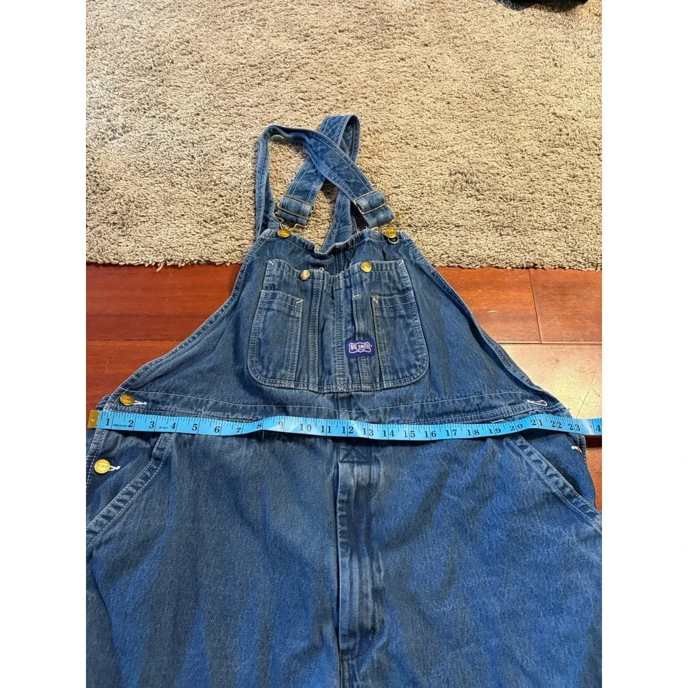 Big Smith Men's 3XL Blue Denim Carpenter Bib Overalls 46x28 Vintage P333378